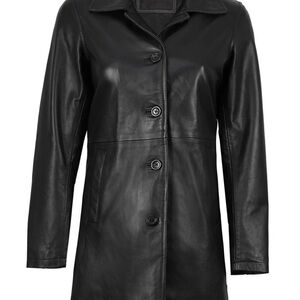 Elegant Black Leather Jacket for Women